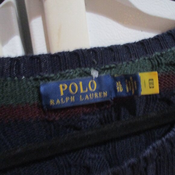 Polo Ralph Lauren Sweater Mens XL Stripe knit 100 % cotton preppy - Picture 2 of 3